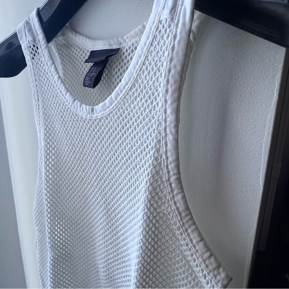 H&M White Mesh Tank Top